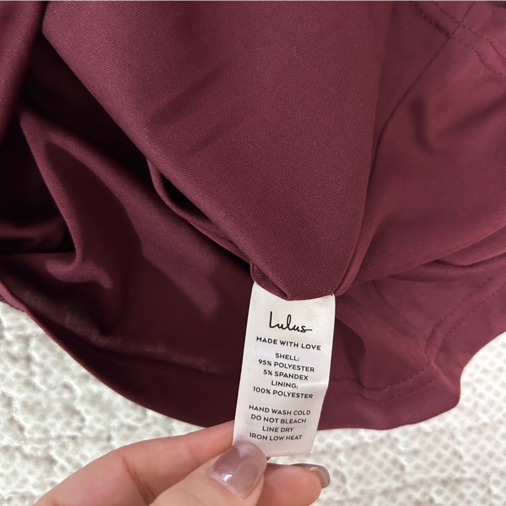Lulus Forever Thriving Burgundy Velvet One-Shoulder Bodycon Dress - Picture 7 of 8
